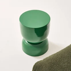 Coffee table, side table, bedside table, metal with glossy finish