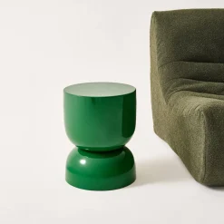 Coffee table, side table, bedside table, metal with glossy finish