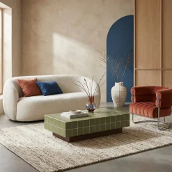 Coffee table with cement tile effect