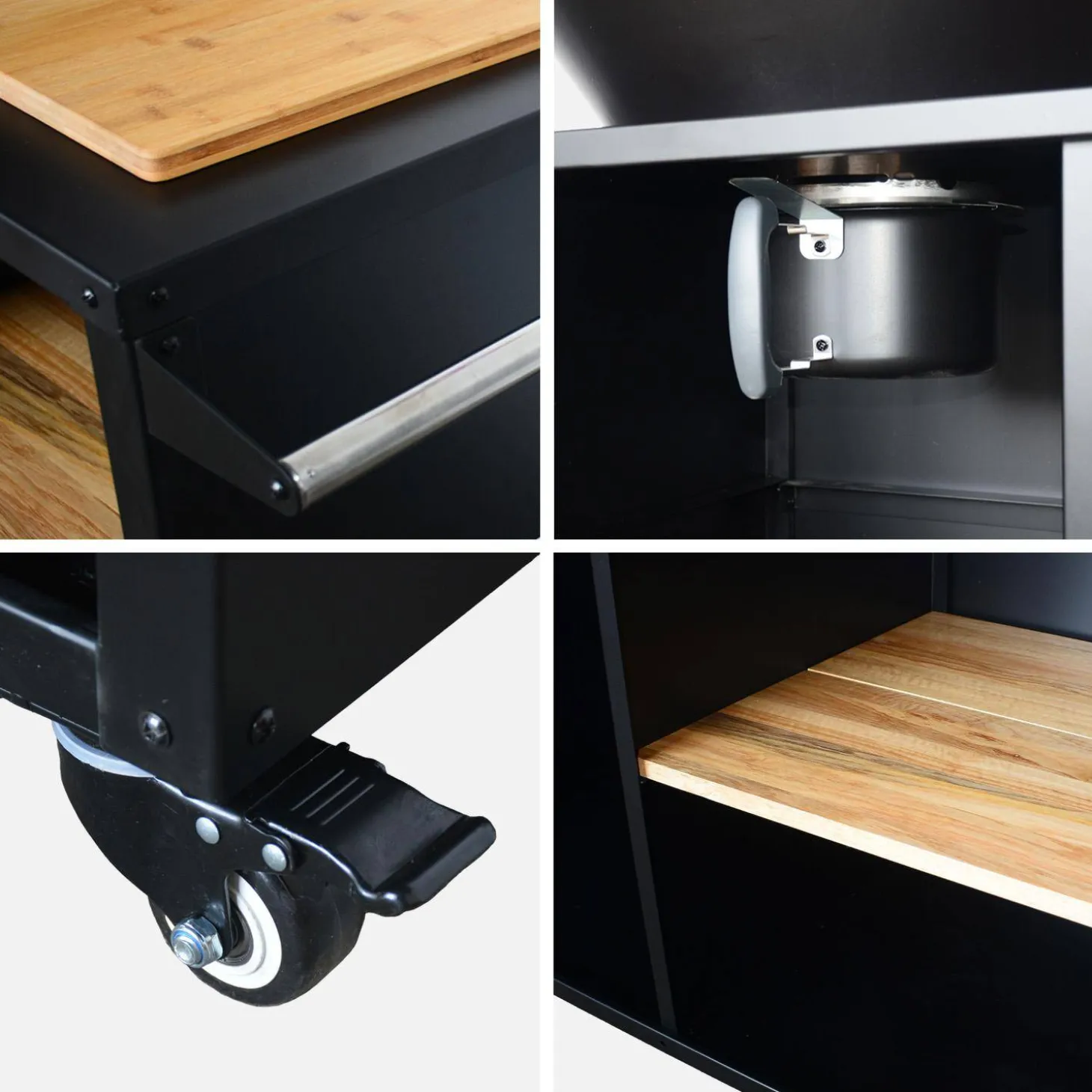 Cooking brazier Ø80cm with cooking grill, storage space, lid and utensils
