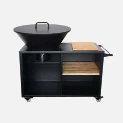 Cooking brazier Ø80cm with cooking grill, storage space, lid and utensils