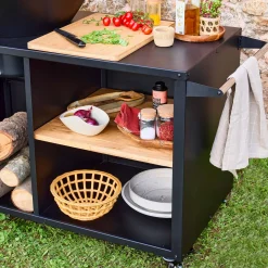 Cooking brazier Ø80cm with cooking grill, storage space and lid