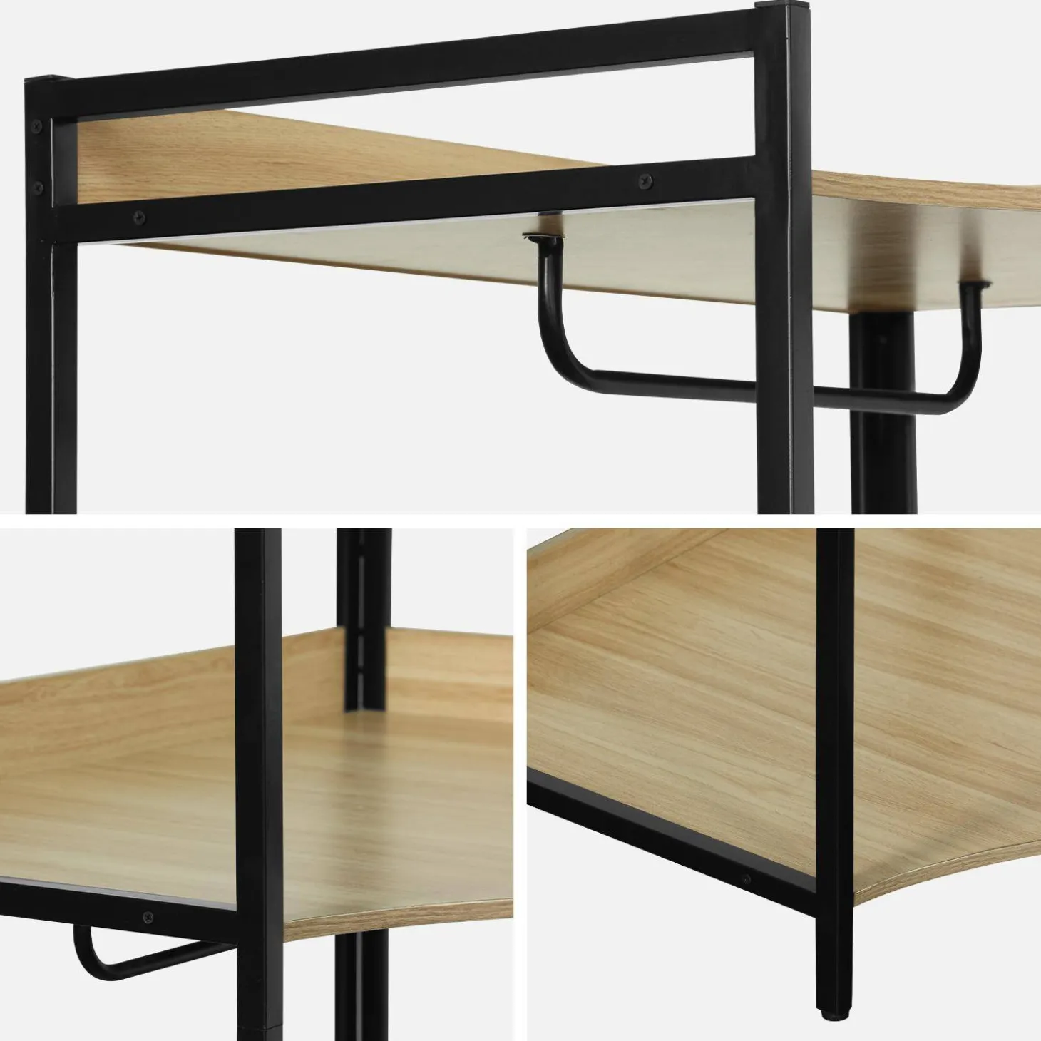 Corner wardrobe module with 4 wardrobes and 2 shelves
