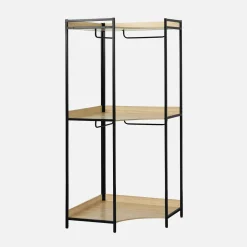 Corner wardrobe module with 4 wardrobes and 2 shelves