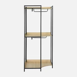 Corner wardrobe module with 4 wardrobes and 2 shelves