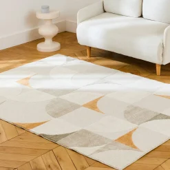 Cream retro rug