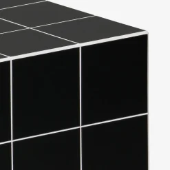 Cubic coffee table, side table with cement tile effect, 40x40x40 cm