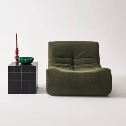 Cubic coffee table, side table with cement tile effect, 40x40x40 cm