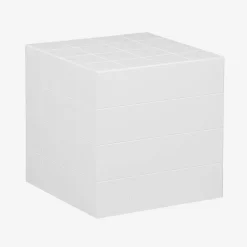 Cubic coffee table, side table with cement tile effect, 40x40x40 cm