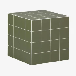 Cubic coffee table, side table with cement tile effect, 40x40x40 cm