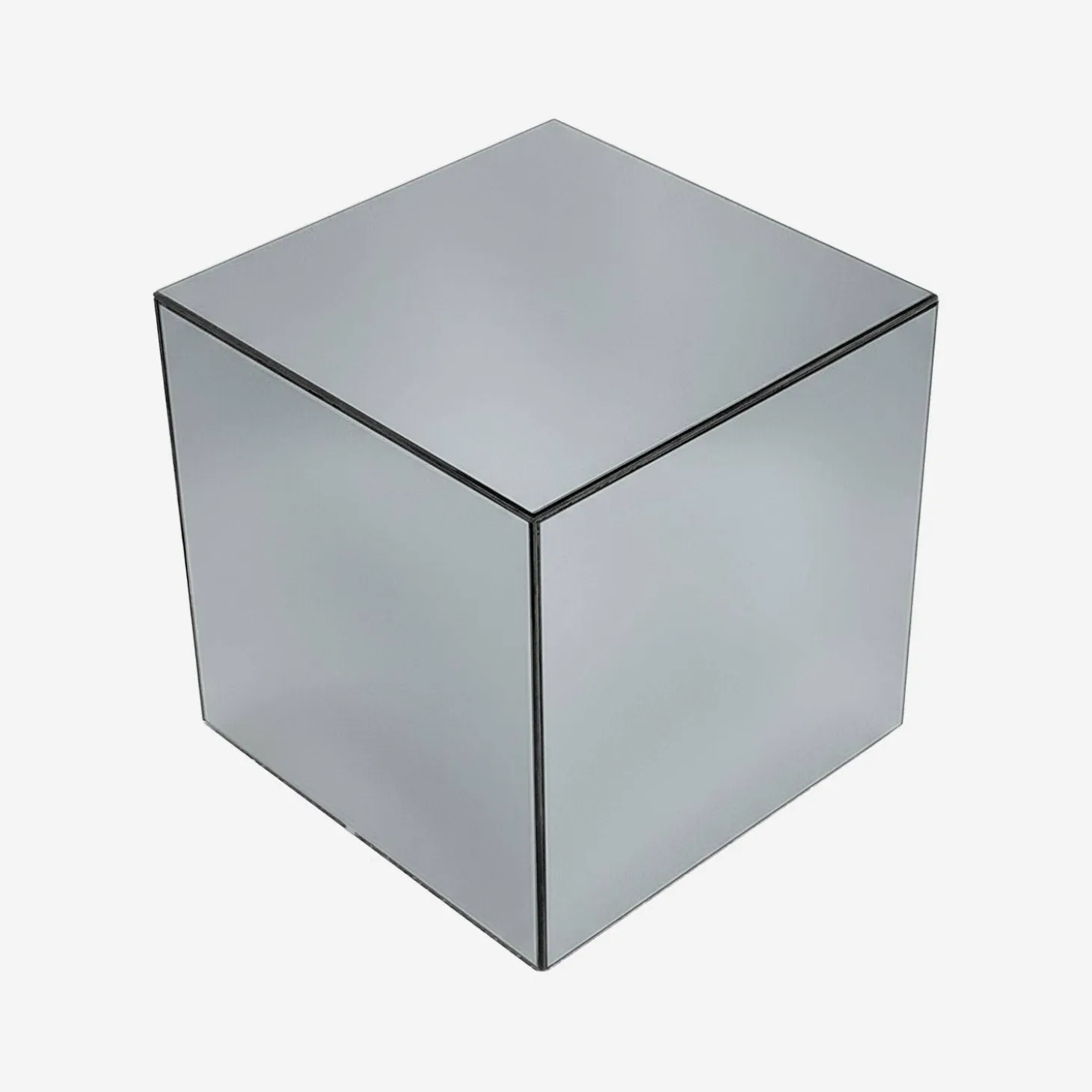 Cubic mirror coffee table, side table, bedside table, 35 cm cubic mirror