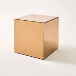 Cubic mirror coffee table, side table, bedside table, 35 cm cubic mirror
