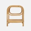Curved natural rattan bedside table 1 shelf 1 niche (set of 2)