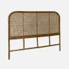 Dark rattan and cane headboard
