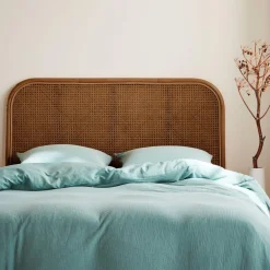 Dark rattan and cane headboard