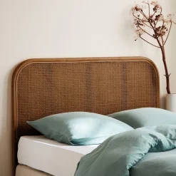 Dark rattan and cane headboard