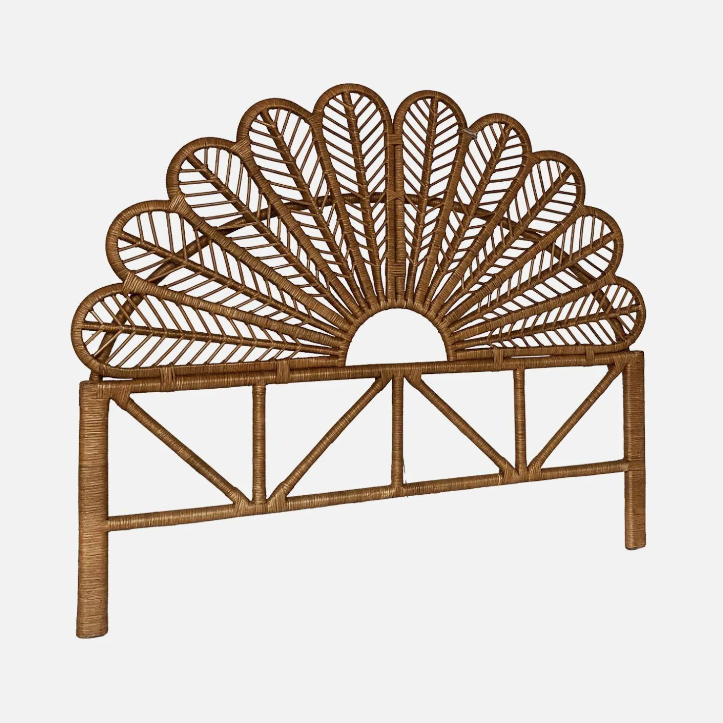 Dark rattan headboard