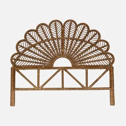 Dark rattan headboard