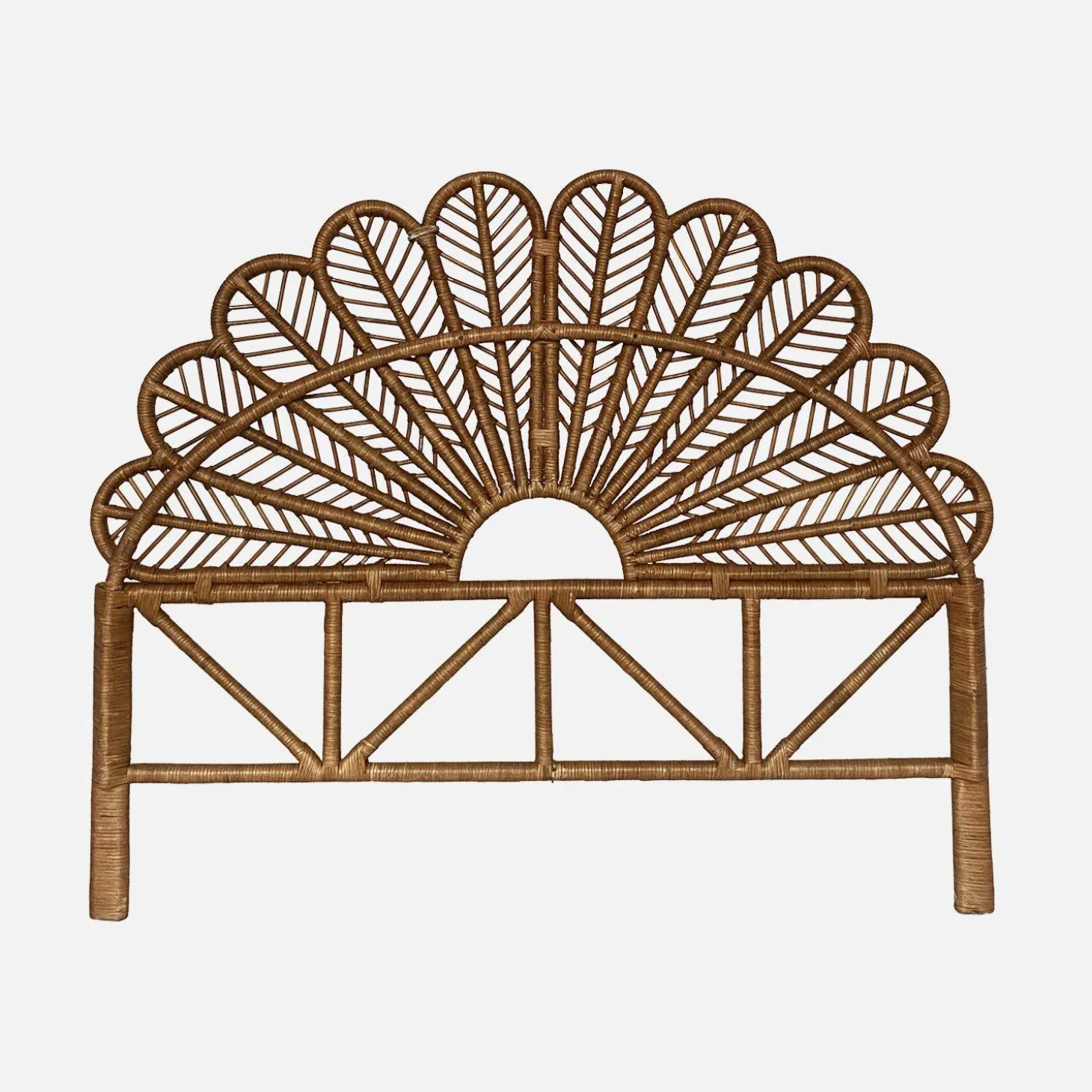Dark rattan headboard