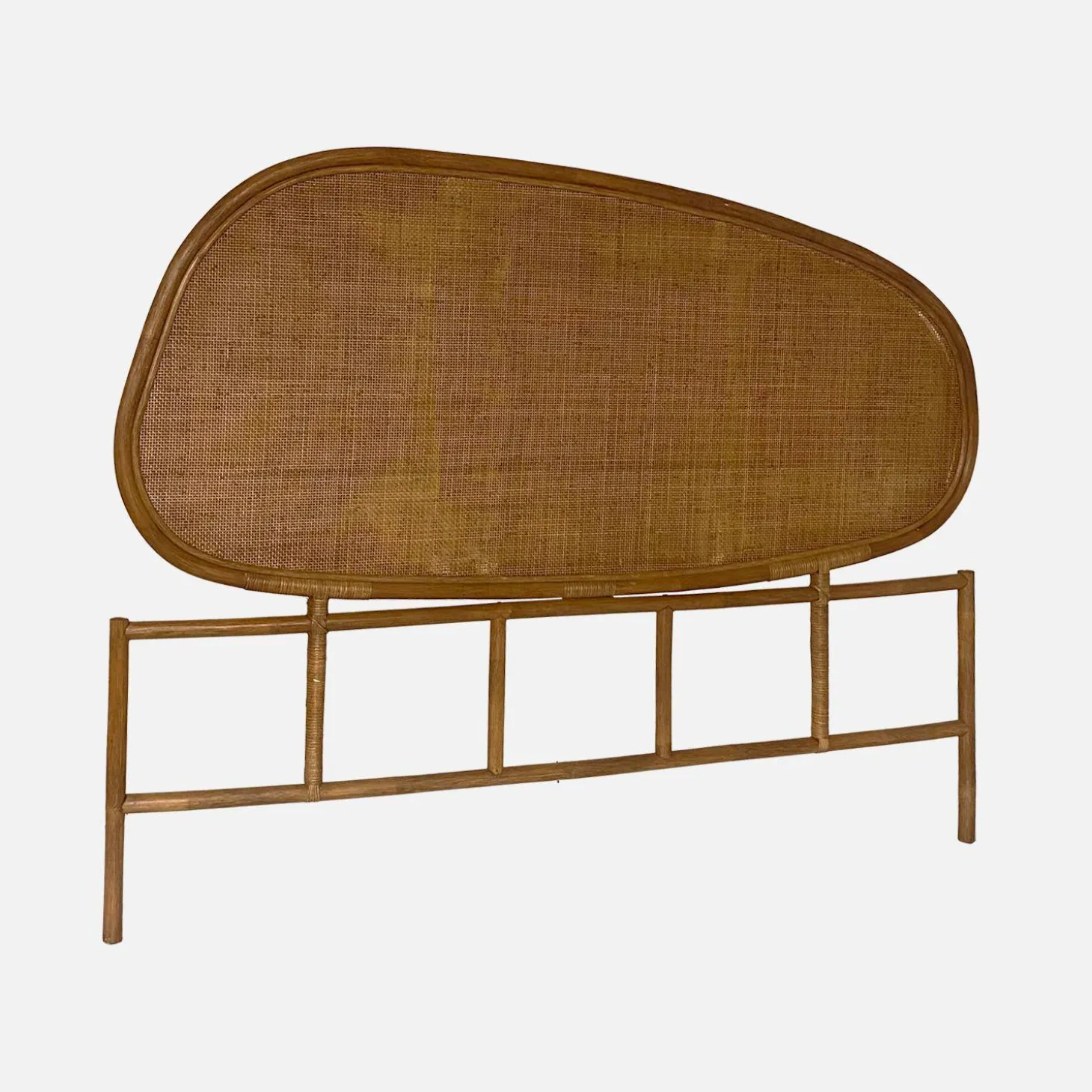 Dark rattan headboard