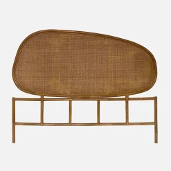 Dark rattan headboard