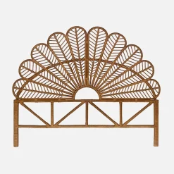 Dark rattan headboard