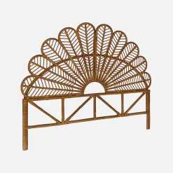 Dark rattan headboard