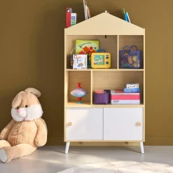 2-door children's bookcase, shelves