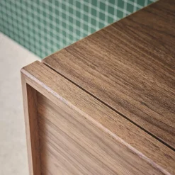 3-door natural wood-effect TV unit 140cm