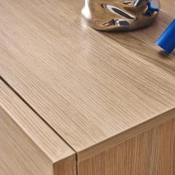 2-door walnut wood-effect sideboard 80cm