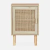 1-door woven rattan bedside table