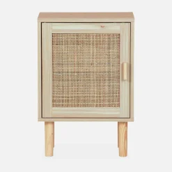 1-door woven rattan bedside table