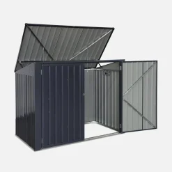 Double 1.75m² galvanised steel dustbin cover
