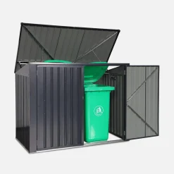 Double 1.75m² galvanised steel dustbin cover