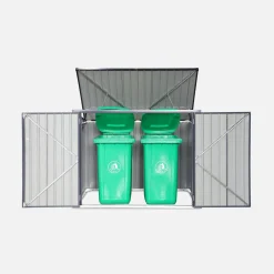 Double 1.75m² galvanised steel dustbin cover