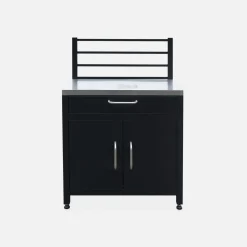 1 drawer and 2 doors steel outdoor kitchen with hanging grid
