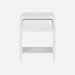1-drawer bedside table with grooved wooden effect