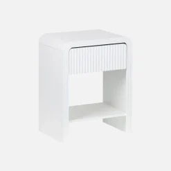 1-drawer bedside table with grooved wooden effect