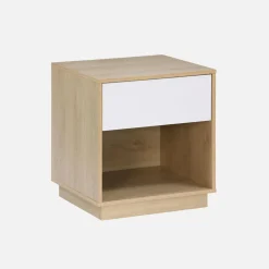 1-drawer bedside table with two-tone wood effect