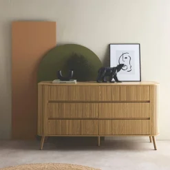 6-drawer chest, natural striated decor
