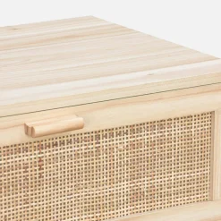 6-drawer chest with cane and wooden effect