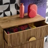 4-drawer chest with grooved mango wooden effect