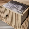 3-drawer chest with grooved wooden-effect