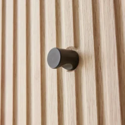 3-drawer chest with grooved wooden-effect