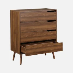 4-drawer chest with walnut wood effect
