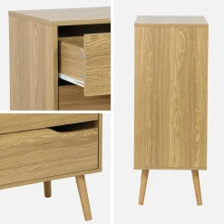 4-drawer chest with walnut wood effect