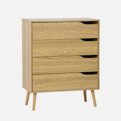 4-drawer chest with walnut wood effect