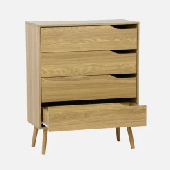 4-drawer chest with walnut wood effect