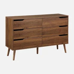 6-drawer chest with wood effect
