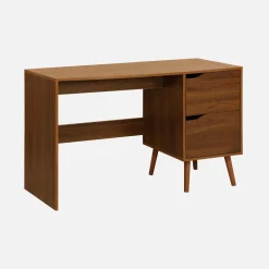 2-drawer desk with vintage walnut effect